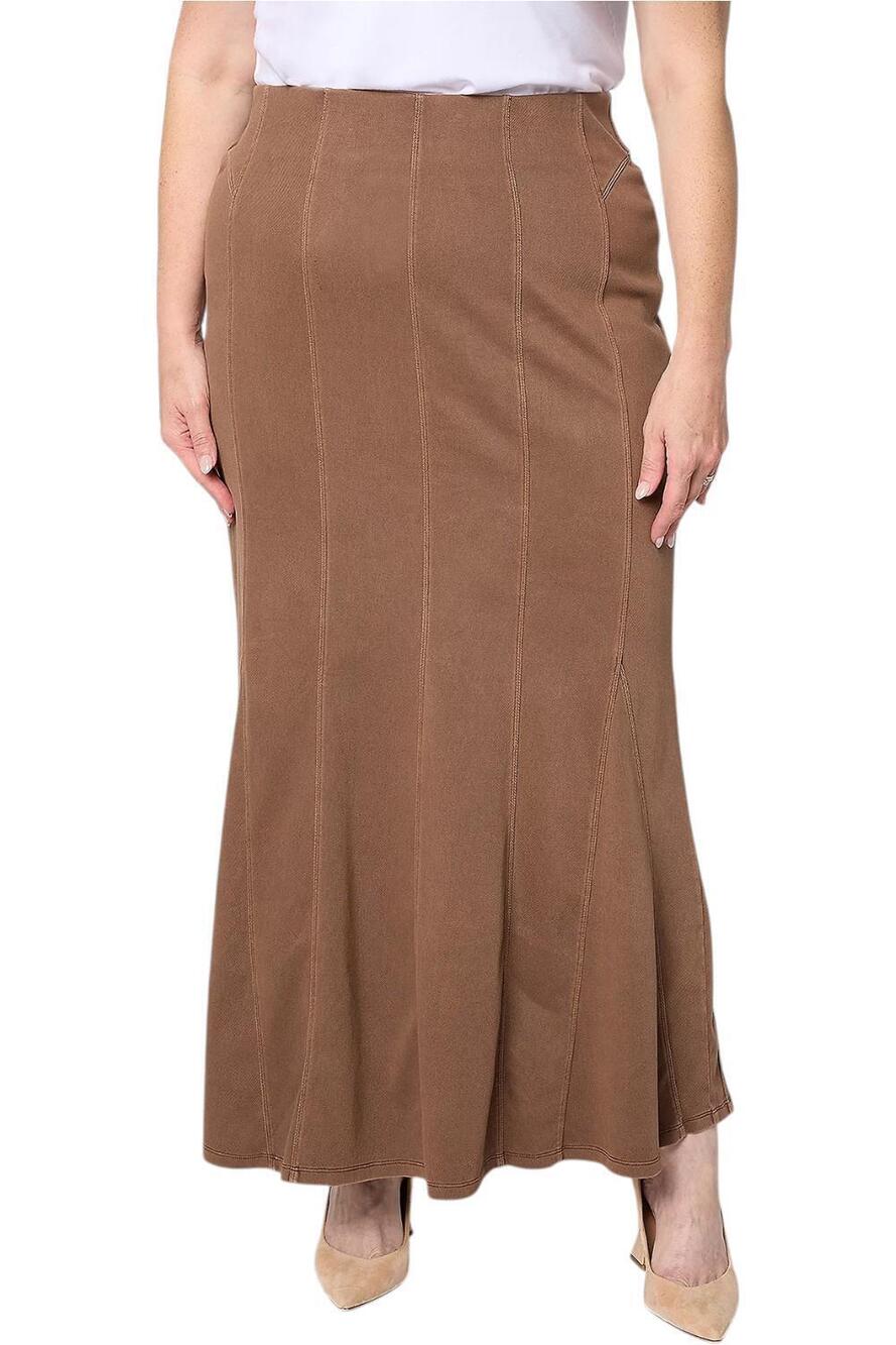 Women with Control Women's Prime Stretch Godet Skirt French Roast - Regular